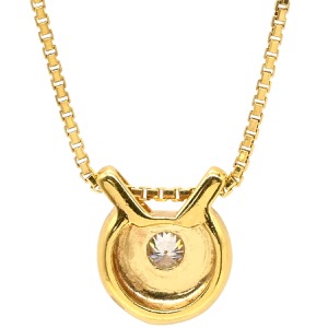 ネックレス ダイヤ ペンダント K18YG ゴールド Au750 18K 18金 1P 1石 1粒 ラウンド  中古