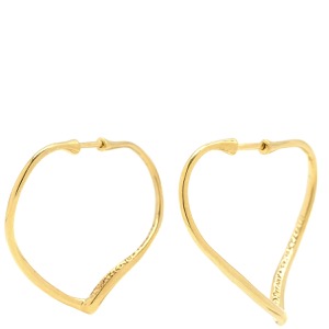 ティファニー ピアス オープンハート フープピアス K18YG ゴールド エルサペレッティ 750YG 18金 中古