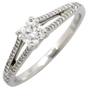 ティファニー リング 指輪 ルシダ Pt950 シルバー T&Co. プラチナム 1P 1石 1粒 ダイヤ エンゲージ ブライダル  中古