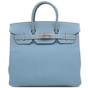 エルメス ハンドバッグ オータクロア28 ヴォーエプソン ブルー 水色 中古