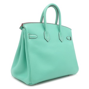 エルメス ハンドバッグ バーキン25 ヴォースイフト ブルー 青緑  中古