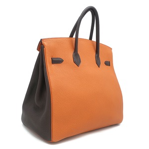 エルメス ハンドバッグ オータクロア 36 アルルカン トゴ マルチカラー 赤 オレンジ 茶  中古