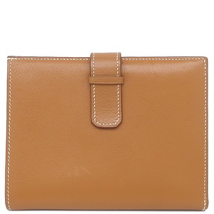 エルメス 二つ折り財布 ジュラ シッキム ブラウン 茶 コンパクト財布   中古