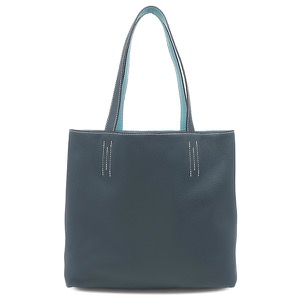 エルメス トートバッグ ドゥブルセンス 28 トリヨンクレマンス ブルー 水色 紺 リバーシブル  中古