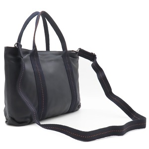 エルメス 2WAYバッグ キャラバン ホリゾンタル MM ヴォーデルマ ネイビー ハンドバッグ ショルダー 中古