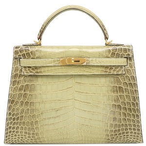 エルメス 2WAYバッグ ケリー32 内縫い ニロティカス グリーン 薄緑 グラデーション クロコ ハンドバッグ ショルダー  中古