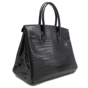 エルメス ハンドバッグ バーキン30 ポロサス ブラック 黒 クロコ 中古