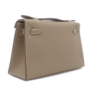 エルメス ハンドバッグ ポシェットケリー ミニ ヴォースイフト グレー未使用 グレージュ ミニバッグ  中古