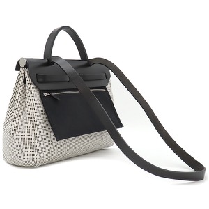 エルメス 2WAYバッグ エールバッグジップPM 31 ルトゥルネ キャンバス ブラック キャンバス 中古