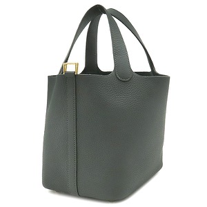 エルメス ハンドバッグ ピコタンロックPM トリヨンクレマンス グリーン未使用 深緑 中古