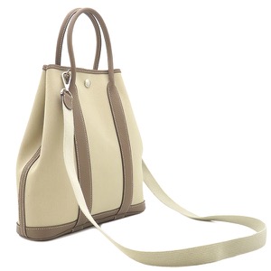 エルメス 2WAYバッグ ガーデンファイル PM ネゴンダ グレー グレージュ トート ショルダー トワルミリテール 中古