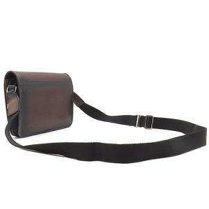 ベルルッティ ショルダーバッグ ラッキーデー スクリット カリグラフィ レザー ブラウン 茶 青 メッセンジャー 斜め掛け  中古