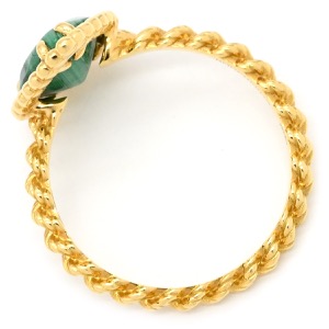 ブシュロン リング 指輪 セルパンボエム K18YG グリーン #49 Au750 18K 18金 マライカイト 緑 孔雀石 雫 ドロップ型 JRG02795 中古