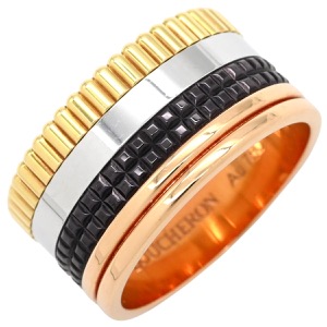 ブシュロン リング 指輪 キャトル クラシック ラージ K18YG ゴールド #T58 Au750 グログラン クルドパリ ダブルゴドロン JRG00257 中古