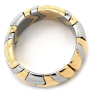 ブルガリ リング 指輪 アルベアーレ リング K18YG ゴールド 18K 750 18金 K18YG×SS コンビ 中古