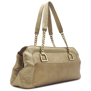 カルティエ ショルダーバッグ ラドーニャ チェーンショルダー レザー ゴールド 金  中古