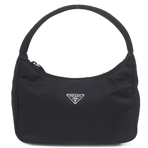 プラダ ハンドバッグ ホーボー ミニバッグ  ナイロン ブラック 黒 三角ロゴプレート  MV515 中古