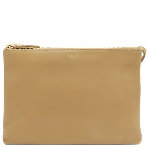 セリーヌ ショルダーバッグ トリオ スモール ショルダーバッグ ラムスキン ブラウン 薄茶 斜め掛け  187603BEB02BA 中古