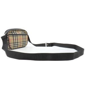 バーバリー ショルダーバッグ ノバチェック クロスボディ ナイロン マルチカラー 黒 斜め掛け  8010152 中古
