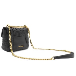 ミュウミュウ ショルダーバッグ マテラッセ  レザー ブラック 黒 チェーンストラップ  中古