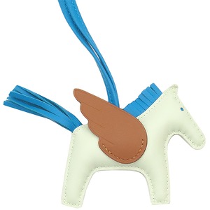 エルメス バッグチャーム ロデオPM ペガサス アニョーミロ マルチカラー 薄緑 青 茶  中古