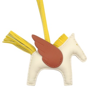 エルメス バッグチャーム ロデオPM ペガサス アニョーミロ マルチカラー アイボリー 黄色 茶  中古