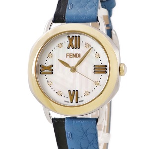 フェンディ セレリア 36MM F8021345H0D1 新品同様 純正ダイヤ シェル ゴールド 白 クオーツ