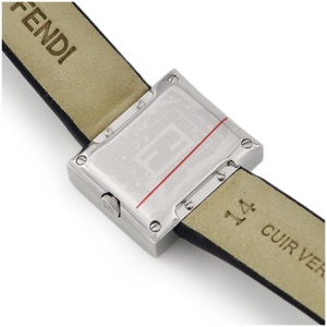 フェンディ マニア レクタンギュラー F100101001 未使用 ズッカフェイス 純正ダイヤ シルバー 黒 クオーツ