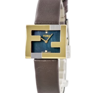 フェンディ マニア レクタンギュラー F100202301 未使用 ズッカフェイス 純正ダイヤ シェル 緑 クオーツ