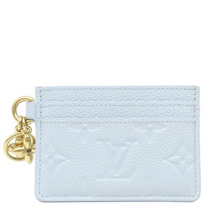ルイヴィトン カードケース ポルト カルト LV チャーム モノグラムアンプラント ブルー 水色 モノグラムフラワー カード入れ M83585 中古