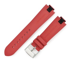 ルイヴィトン 腕時計パーツ 純正 タンブール用 ラバーバンド ラバー レッド ワンタッチ 替え 予備 ベルト 純正SS製尾錠付き モノグラム 21mm レッド 赤 中古