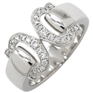 カルティエ リング 指輪 2C ブークルセ K18WG シルバー #50(JP10) C2 ダイヤモンド 18K 750WG   中古