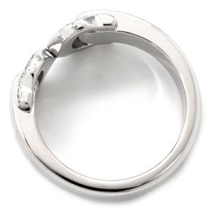 カルティエ リング 指輪 2C ブークルセ K18WG シルバー #50(JP10) C2 ダイヤモンド 18K 750WG   中古