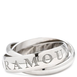 カルティエ リング 指輪 トリニティ 1998年クリスマス限定 K18WG シルバー #55 ホワイトゴールド Au750 18K 18金 3重 3連  中古