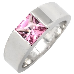 カルティエ リング 指輪 タンクリング K18WG ピンク #50(JP10) 750 18金 18K  中古