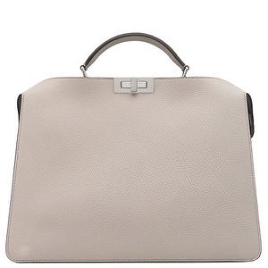 フェンディ 2WAYバッグ ピーカブー アイ シー ユー ミディアム レザー グレー ISeeU ハンドバッグ ショルダーバッグ  7VA529 中古