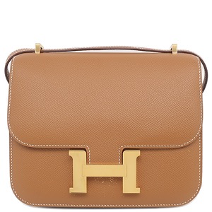 エルメス ショルダーバッグ コンスタンス3 ミニ ヴォーエプソン ブラウン 茶 中古