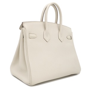 エルメス ハンドバッグ バーキン25 トゴ ホワイト オフホワイト RG PG 中古