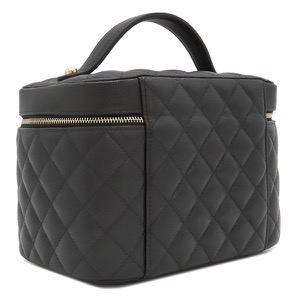 シャネル ハンドバッグ タイムレスクラシック バニティ レザー ブラック トップハンドル ヴァニティ 黒 AP2573 中古