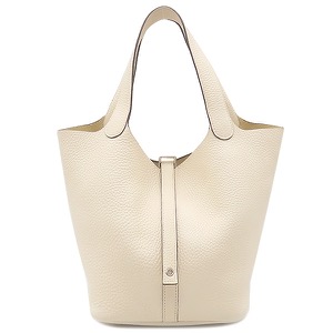 エルメス ハンドバッグ ピコタンロックMM トリヨンクレマンス ホワイト アイボリー 中古