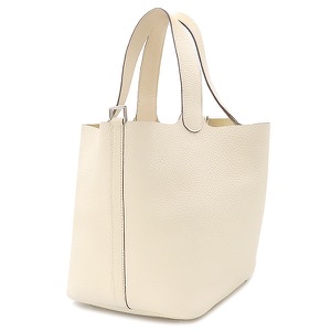 エルメス ハンドバッグ ピコタンロックMM トリヨンクレマンス ホワイト アイボリー 中古