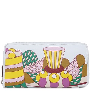 エルメス 長財布 アザップロング シルクイン ラ パティスリーフランセーズ ヴォースイフト ブルー 水色 ラウンドファスナー 中古