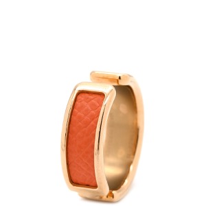 エルメス イヤリング イヤーカフ オランプGM メタル レッド 赤 オレンジ 中古