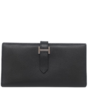 エルメス 長財布 ベアンスフレ ヴォーエプソン ブラック 黒 二つ折り財布  中古