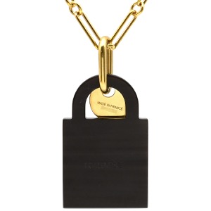 エルメス ネックレス アミュレット パドロック GM バッファローホーン ブラック カデナ・鍵モチーフ  中古