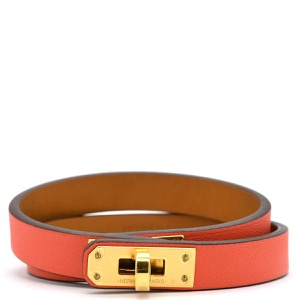 エルメス ブレスレット ケリードゥブルトゥール ヴォースイフト オレンジ T2 2重未使用  中古