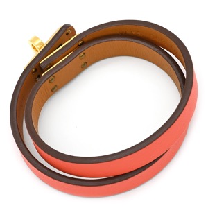 エルメス ブレスレット ケリードゥブルトゥール ヴォースイフト オレンジ T2 2重未使用  中古