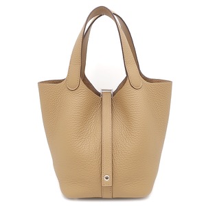 エルメス ハンドバッグ ピコタンロックPM  トリヨンクレマンス ブラウン ベージュ  中古