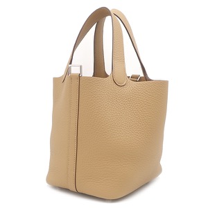 エルメス ハンドバッグ ピコタンロックPM  トリヨンクレマンス ブラウン ベージュ  中古