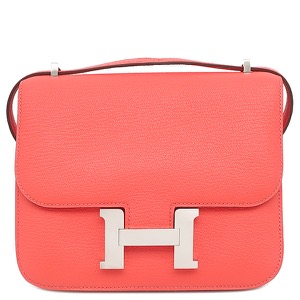 エルメス ショルダーバッグ コンスタンス3 ミニ ミロワール シェーブル ピンク 中古